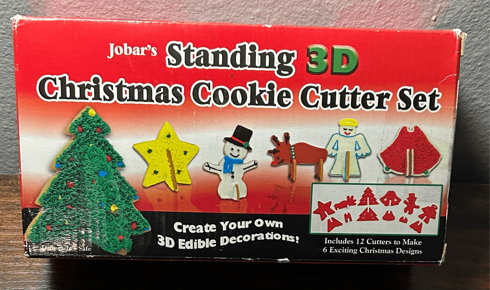 Jobar's Standing 3D Christmas Cookie Cutter Set Holiday Shapes- new unused